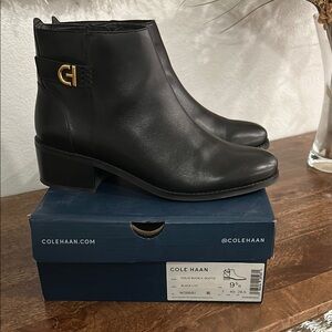 Cole Haan Holis Buckle Bootie Black Leather